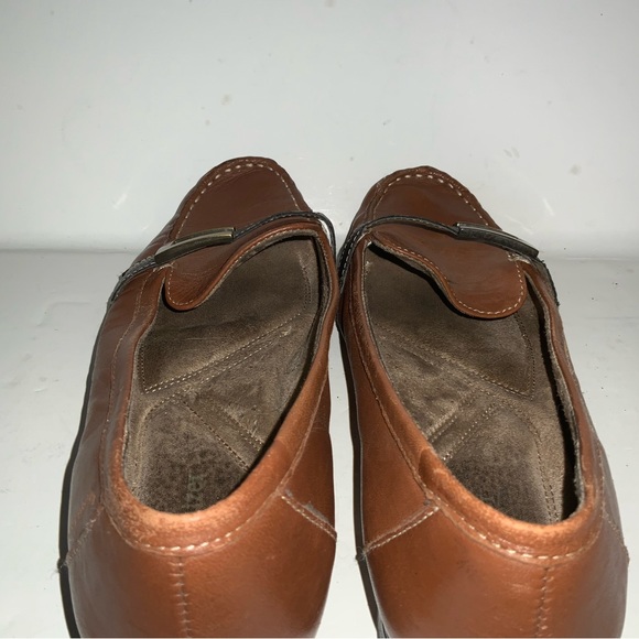 Naturalizer Camel Brown Slip-On Loafers Brass Accent at Vamp Flats - Picture 6 of 7